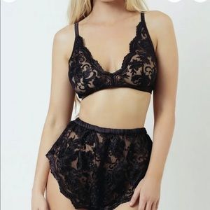 Kilo Brava embroidered lace tap shorts. Sold out. Shorts only, no top.